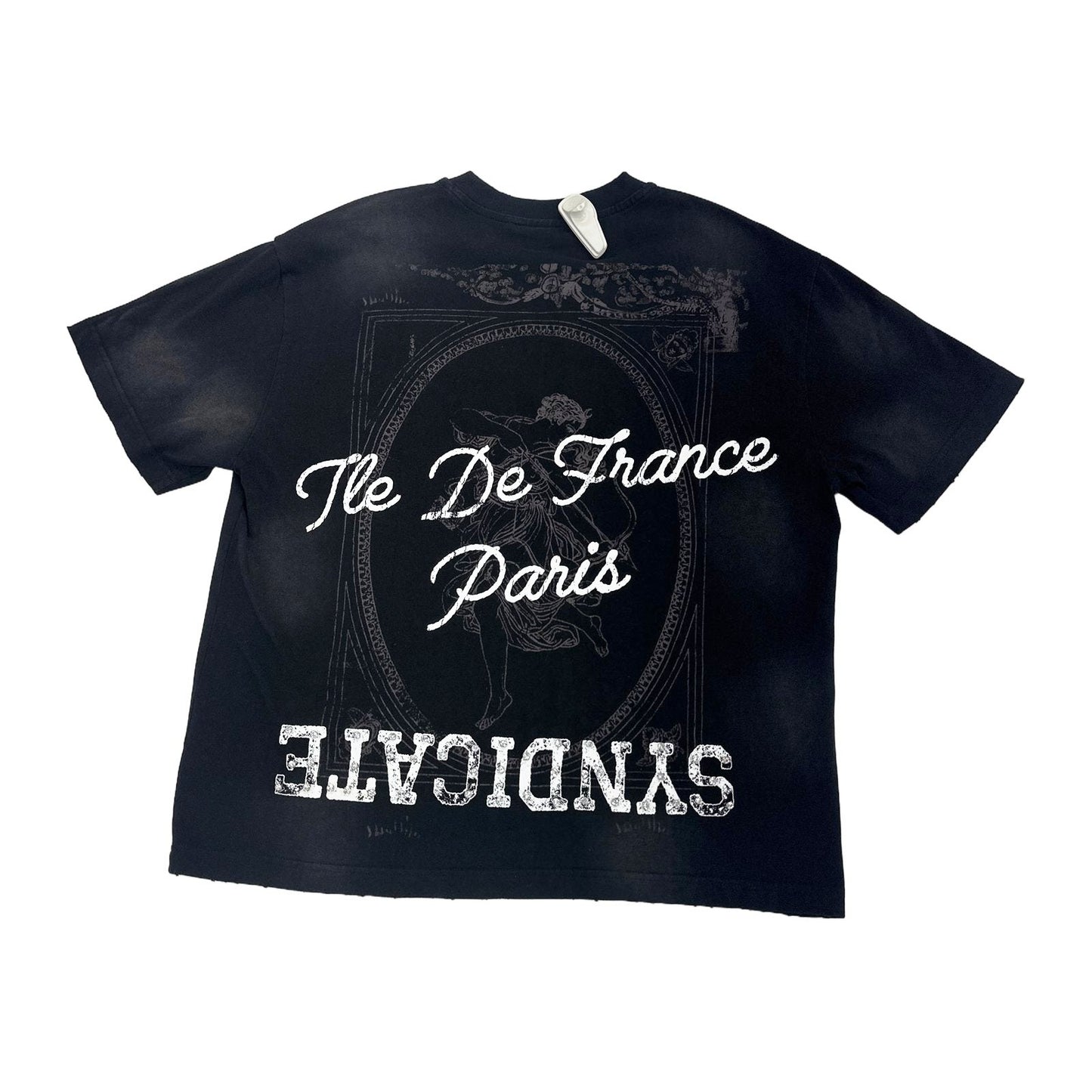 Syndicate "Capital P" Paris Rhinestone Tee — Black
