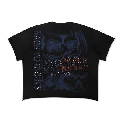 Paper Money "Rags to Riches" Skull Tee — Black Wash