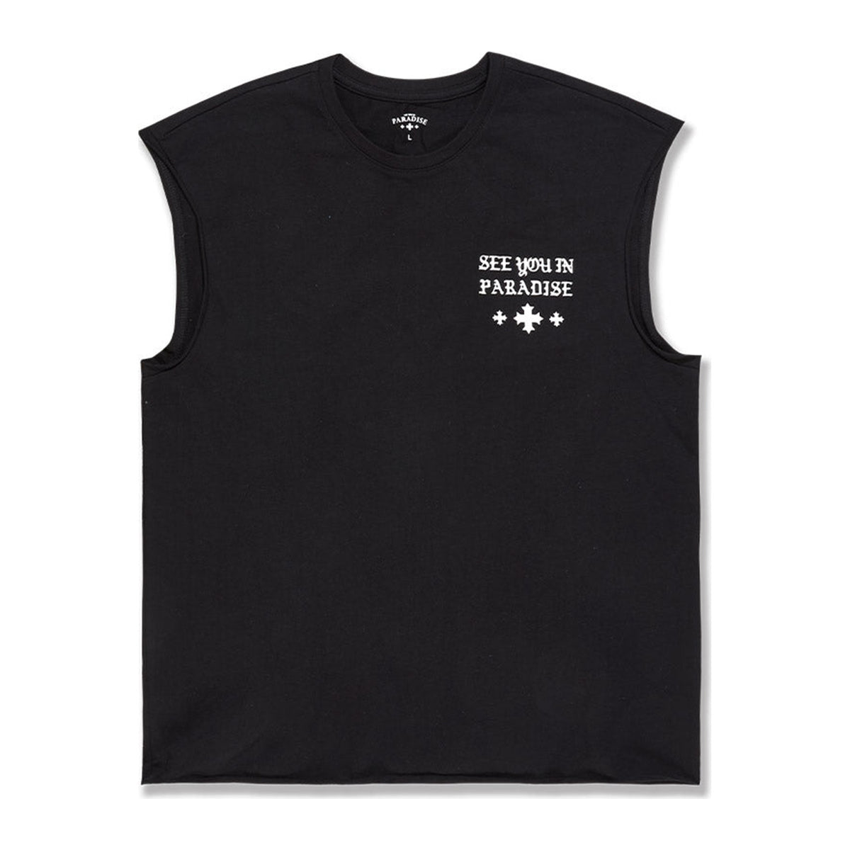 See You in Paradise 7008A Cut-Off Tee — Black