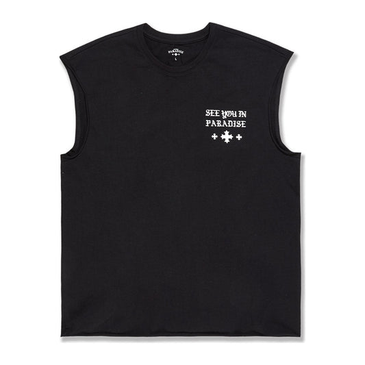 See You in Paradise 7008A Cut-Off Tee — Black