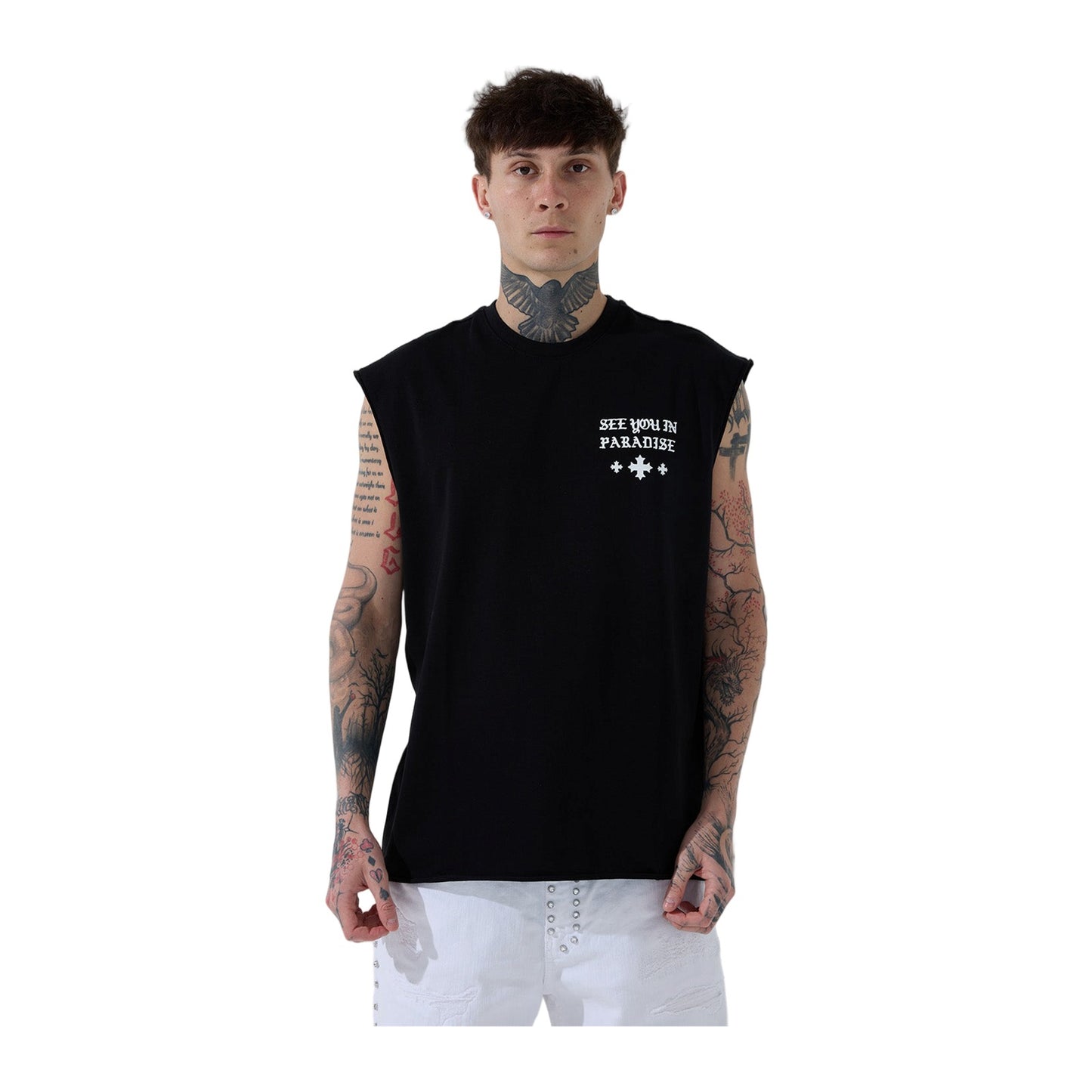 See You in Paradise 7008A Cut-Off Tee — Black — view 3