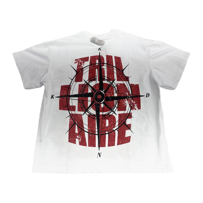 KDNK "Trillionaire" Skull & Roses Tee — White