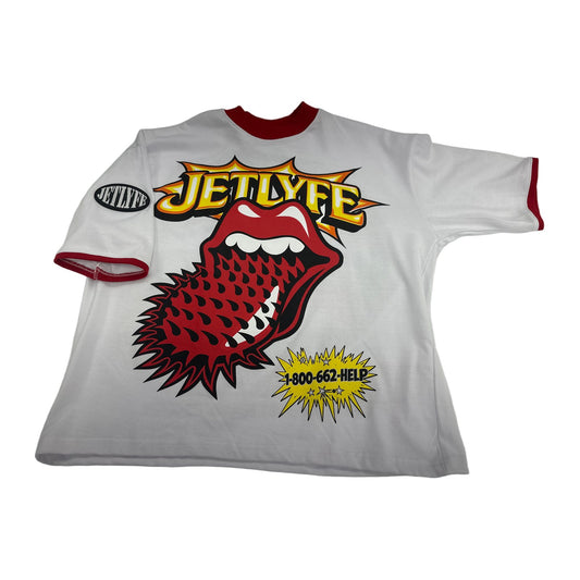 jetlyfe breaking news spiked tongue tee white red