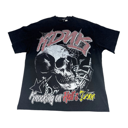KDNK "Knocking on Hell's Door" Rhinestone Tee — Black