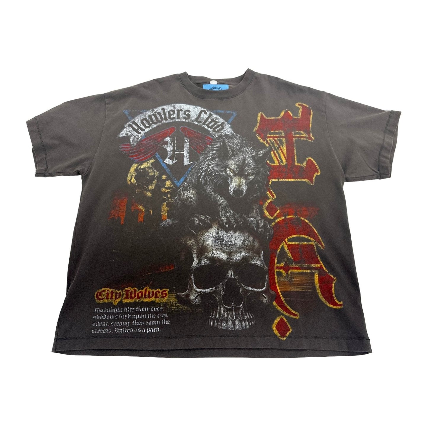 Howlers Club "City Wolves" Tee — Brown Wash