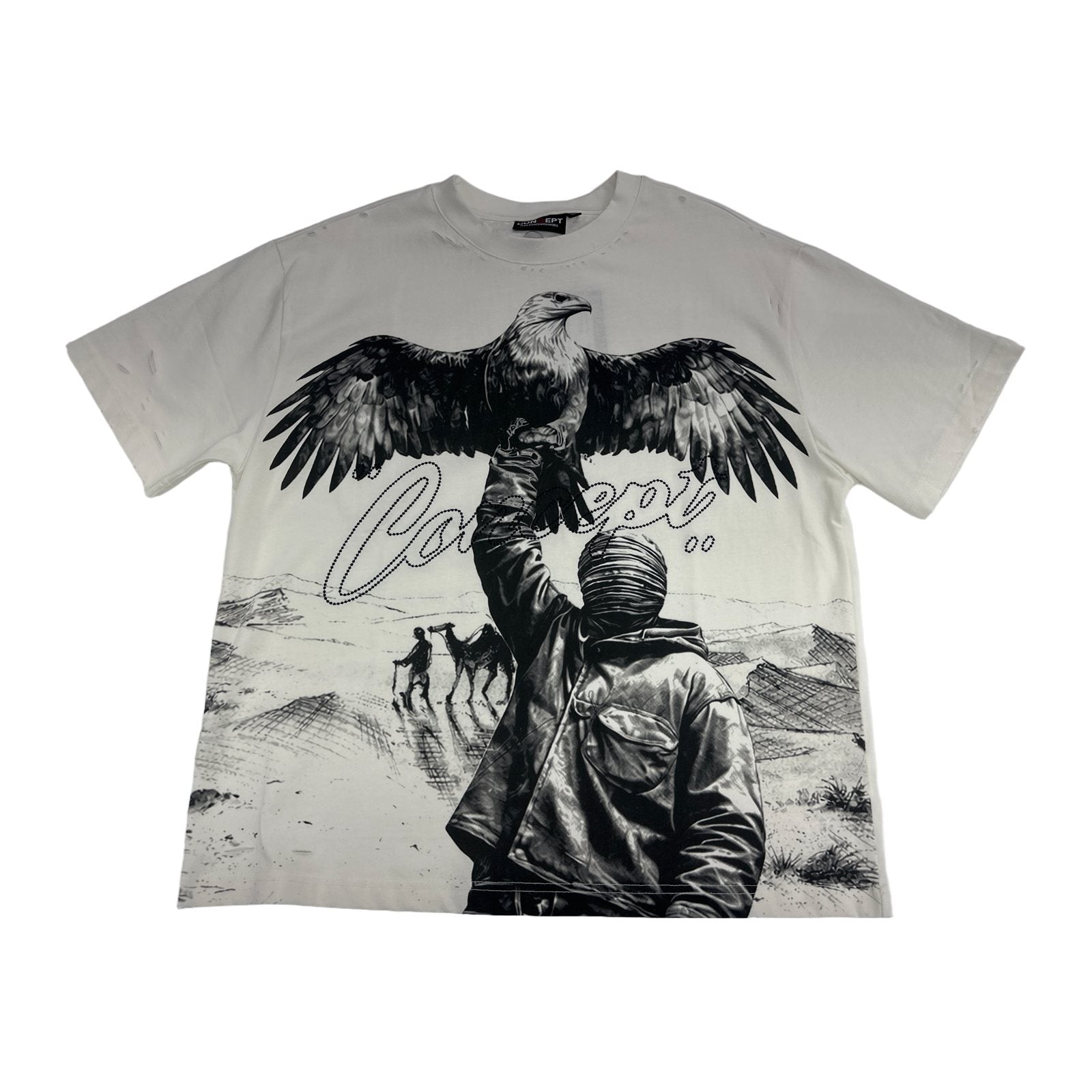 concept sacred rhinestone tee white