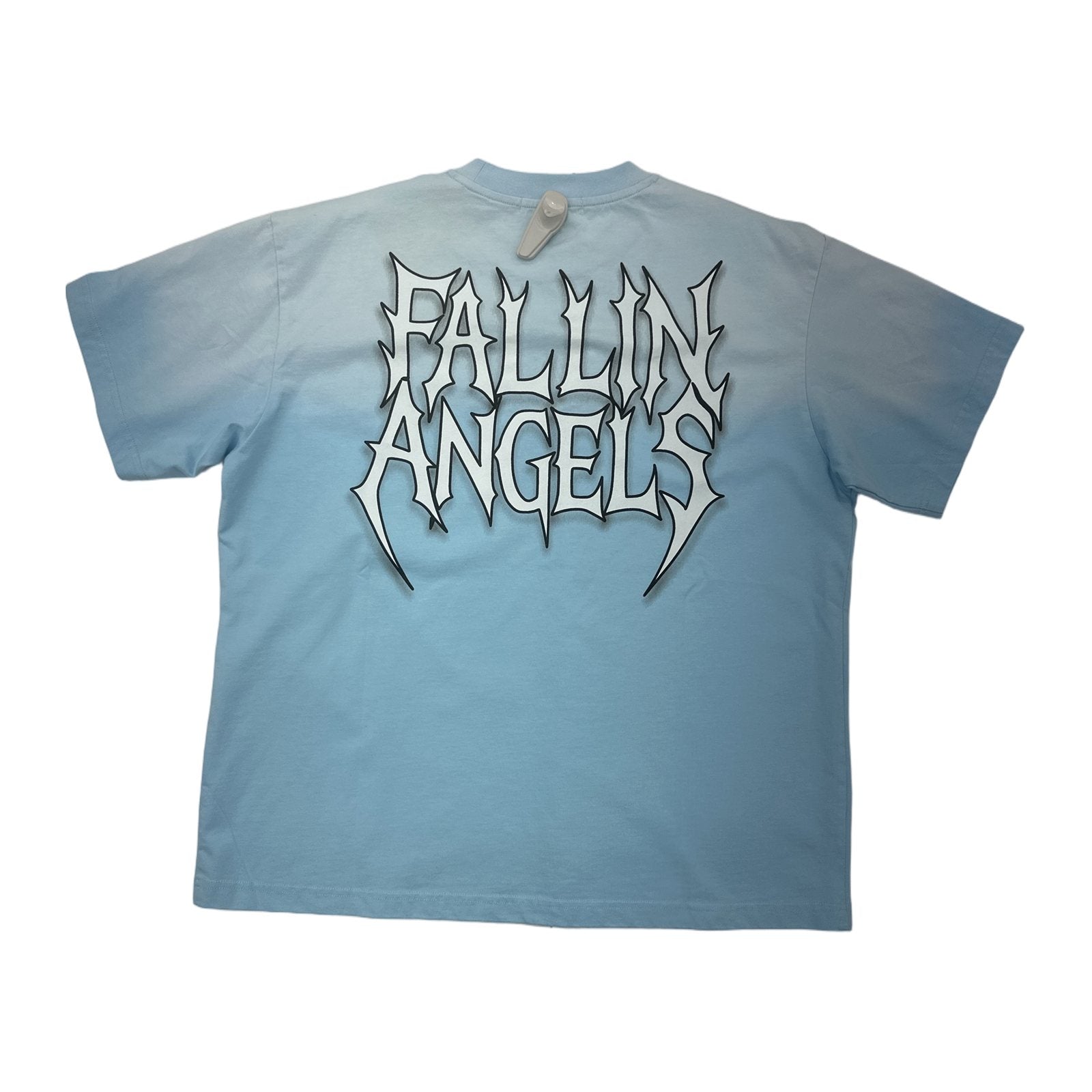 shattered hearts fallin angels rhinestone tee sky blue