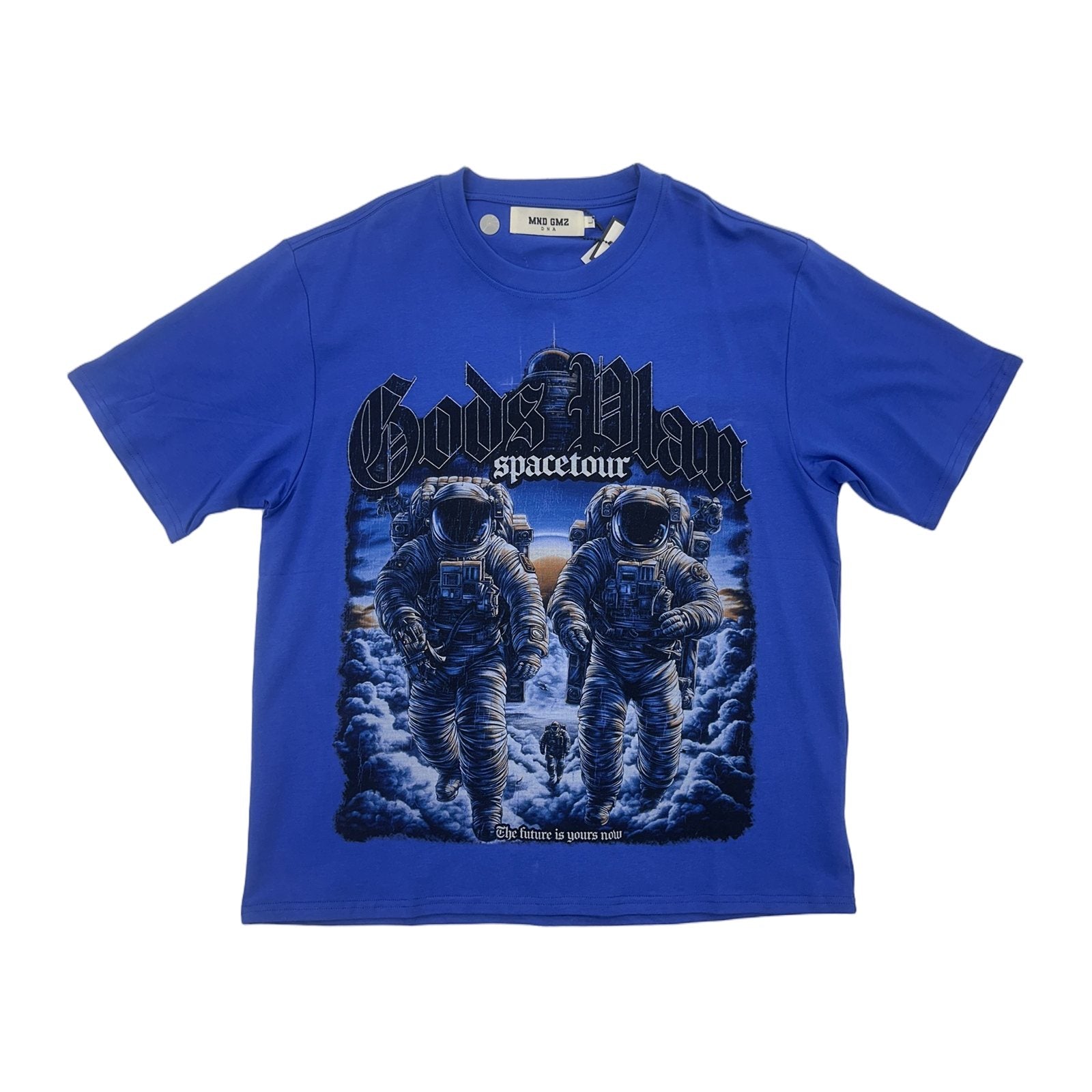 mnd gmz dna gods plan astronaut tee royal blue