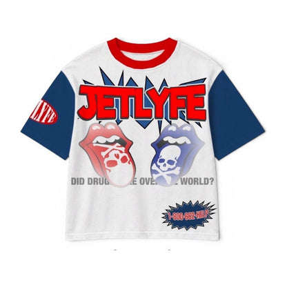 Jetlyfe "Did Drugs Take Over The World" Tee in white and blue