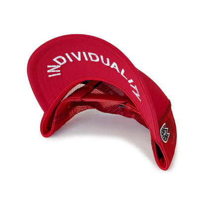 Cult of Individuality Crystal Logo Mesh Back Trucker Hat in Red