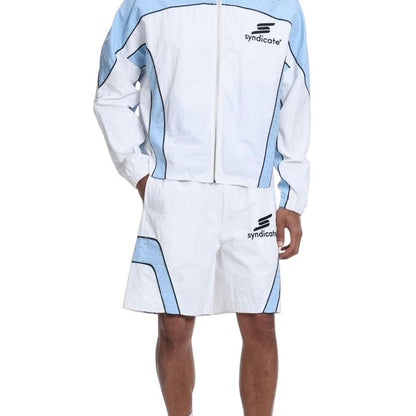 Syndicate nylon track jacket and short set, baby blue
