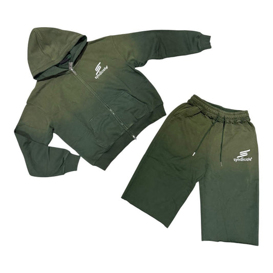 Syndicate SYN 3/4 short set olive set, front