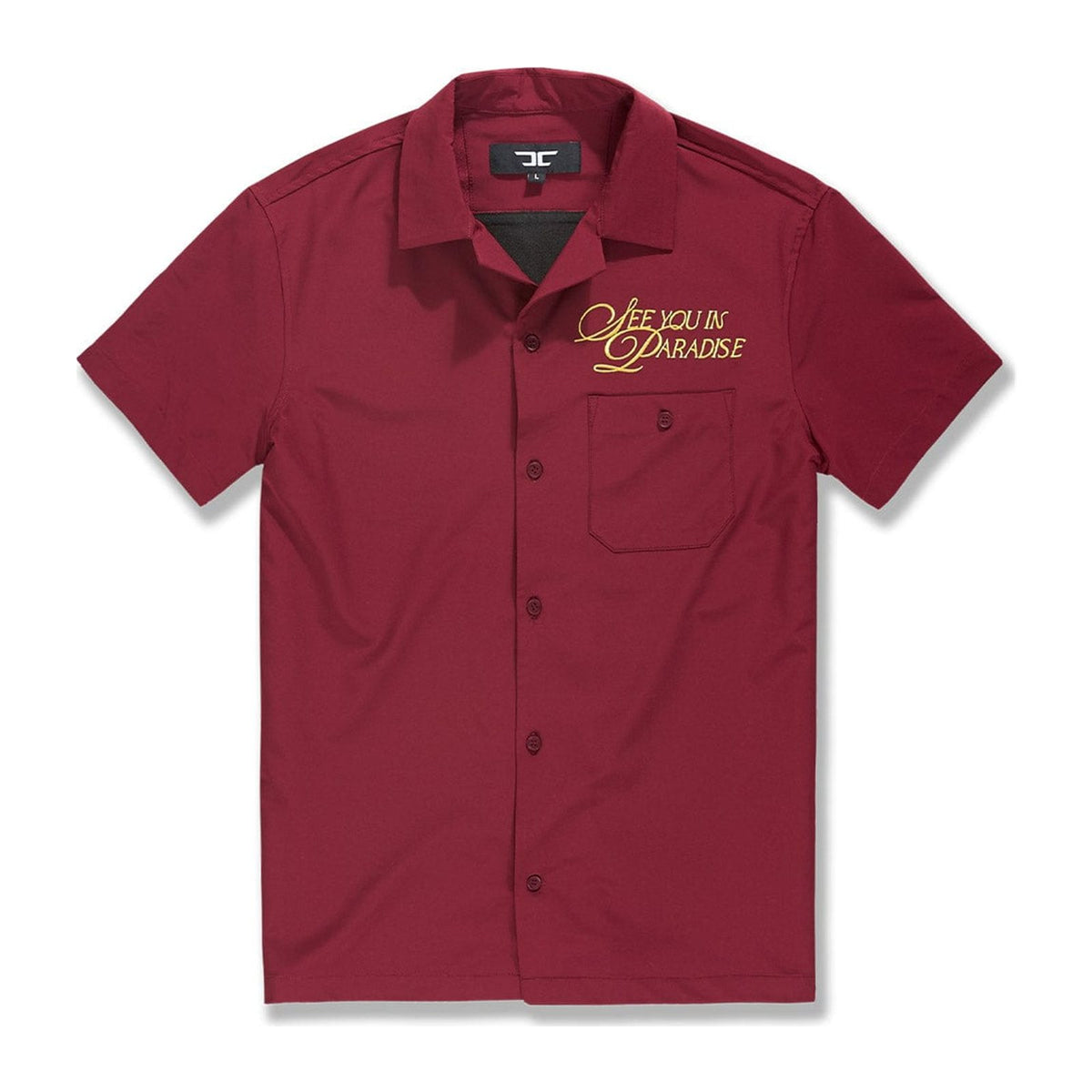 Jordan Craig Legacy "See You In Paradise" Camp Shirt — Wine — Jordan Craig — view 2
