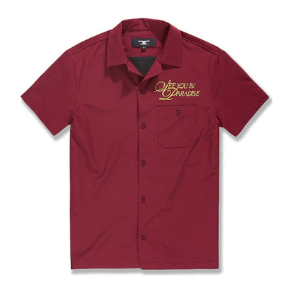 Jordan Craig Legacy "See You In Paradise" Camp Shirt — Wine — Jordan Craig — view 2