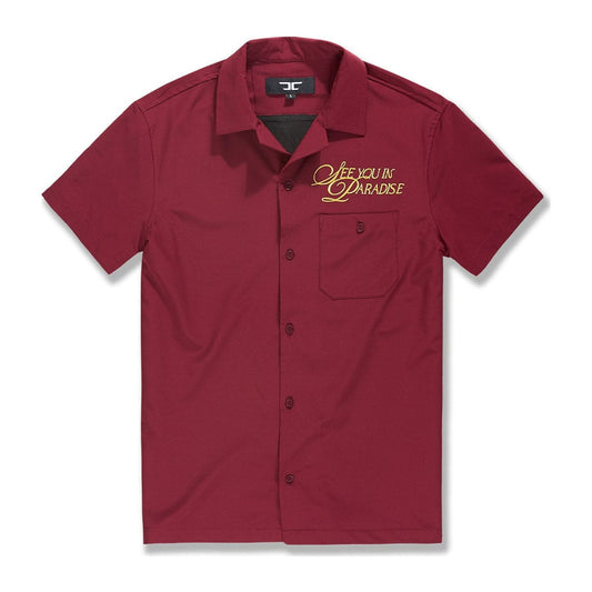 Jordan Craig Legacy "See You In Paradise" Camp Shirt — Wine — Jordan Craig — view 2