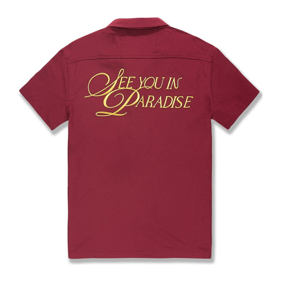 Jordan Craig Legacy "See You In Paradise" Camp Shirt — Wine — Jordan Craig — view 3