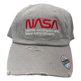 KB Ethos NASA Worm Distressed Dad Hat — Grey