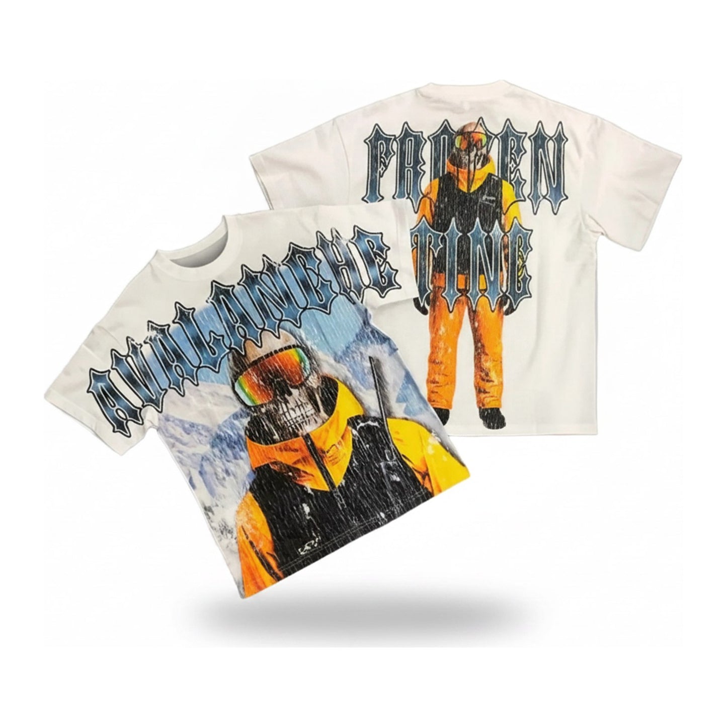 KDNK "Avalanche" Tee — White - ghost mannequin