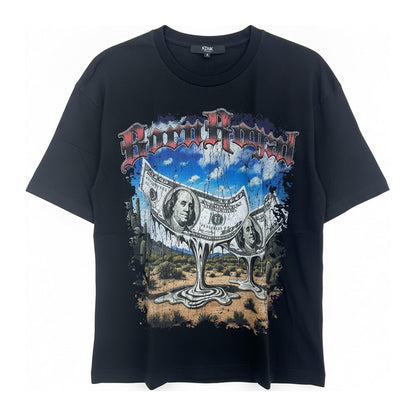 KDNK "Born Royal" Melting Money Tee — Black - ghost mannequin