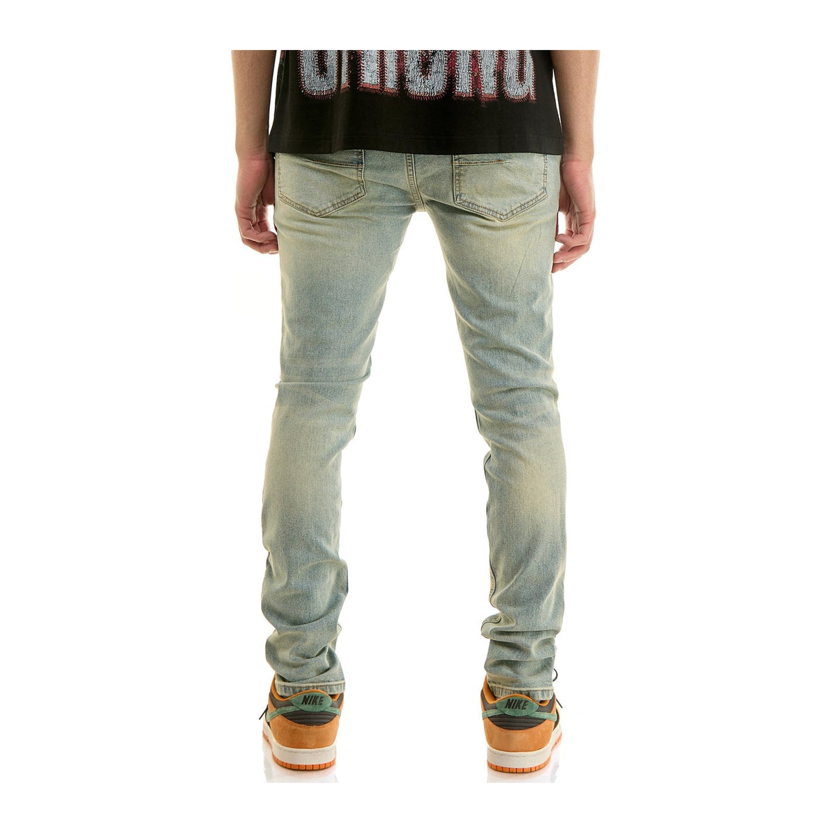 KDNK Forged Distress Skinny Jean — Light Blue — KDNK — view 4