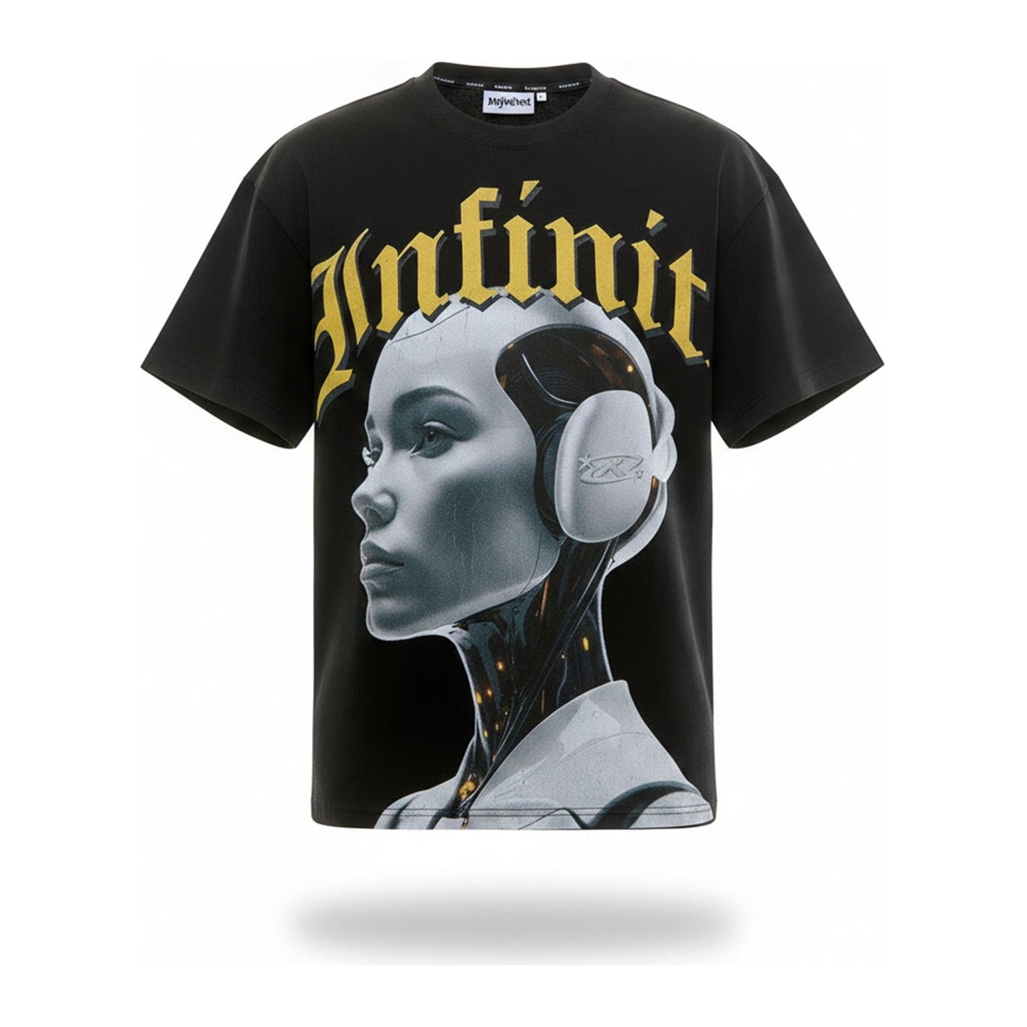 KDNK "Infinite" Android Tee — Black - ghost mannequin