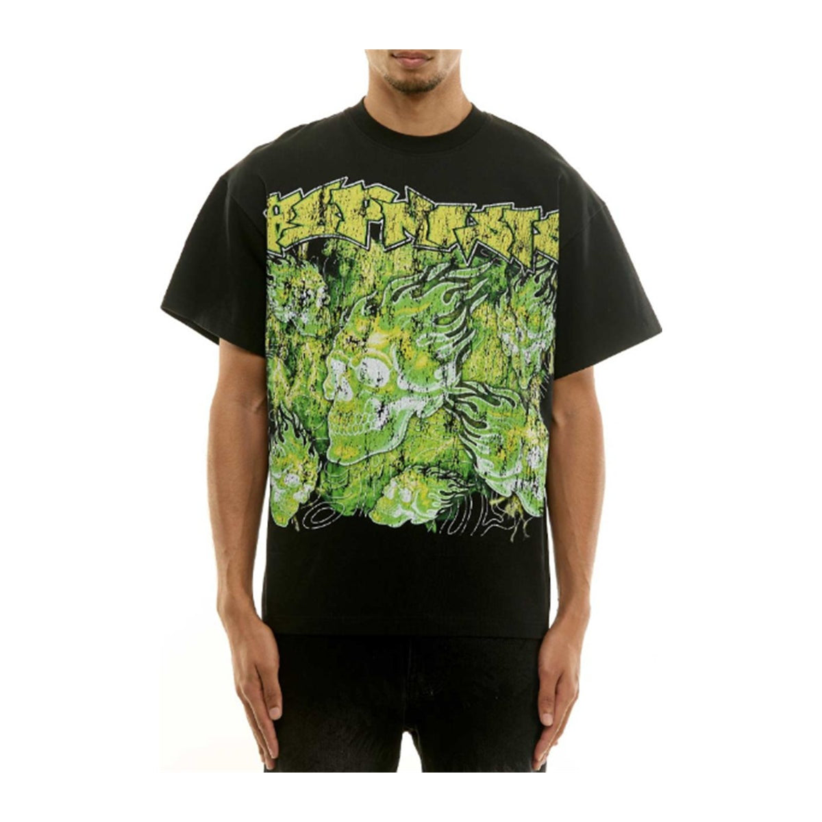 KDNK "Flaming Skulls" Tee — Black — KDNK — view 2