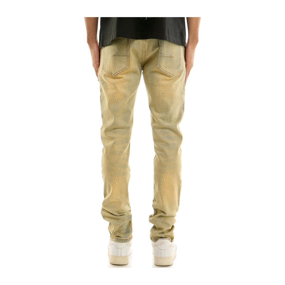 KDNK Rhinestone Skinny Jean — Tinted Blue — KDNK — view 4