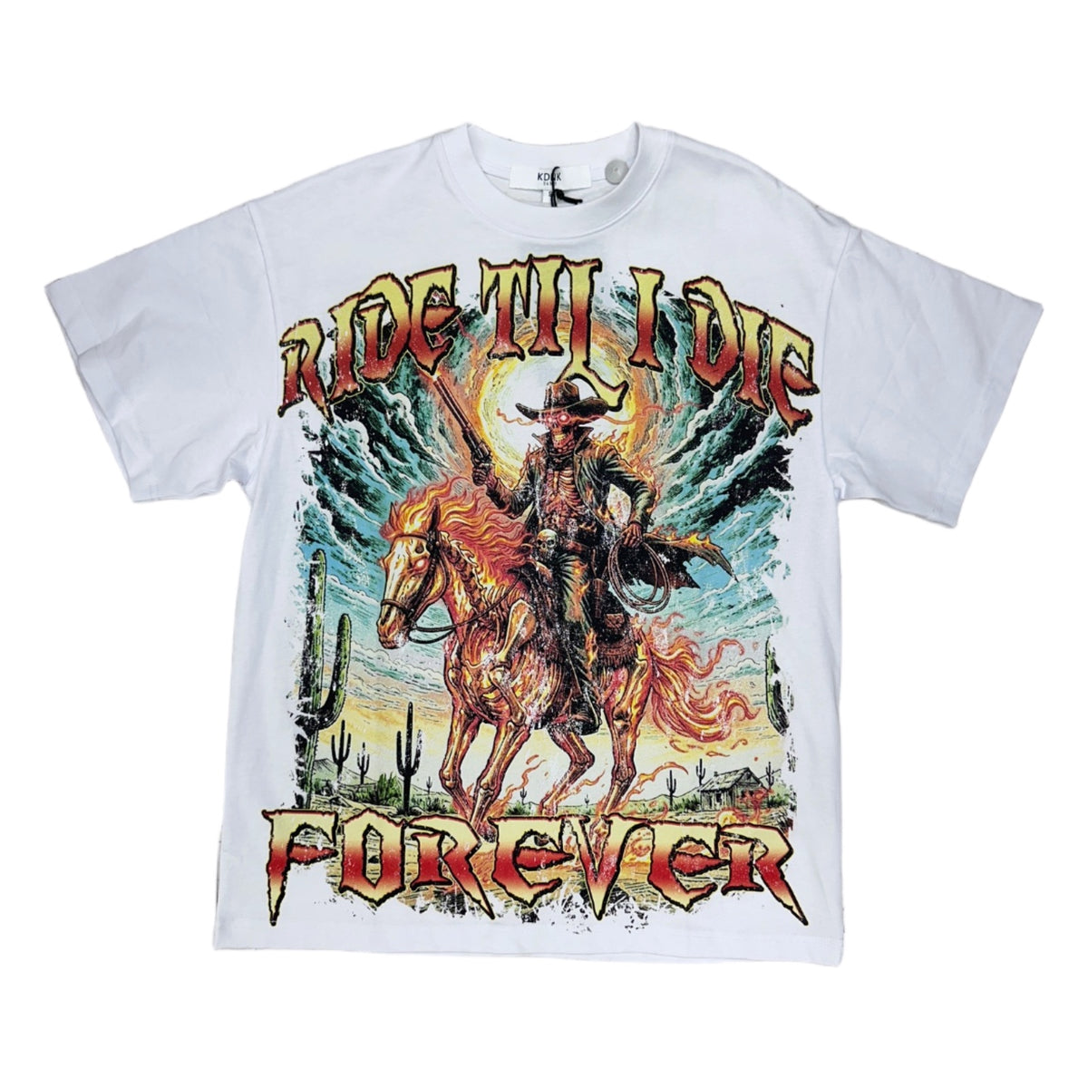 kdnk ride till i die tee white