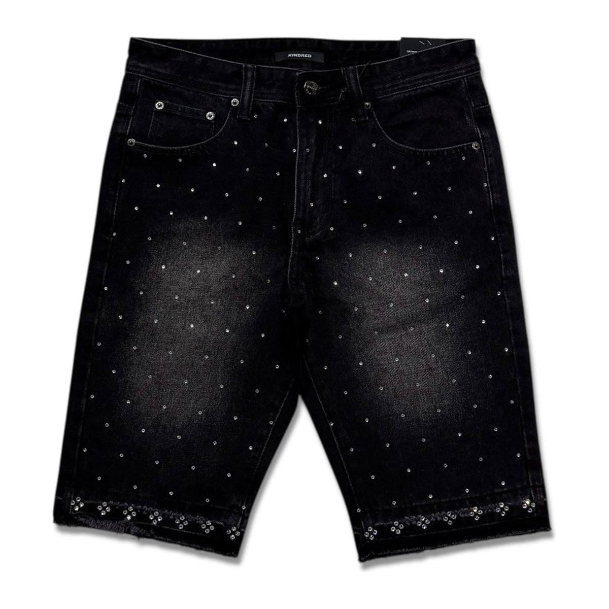 Kindred Rhinestone Denim Short — Black Wash — Kindred — view 2