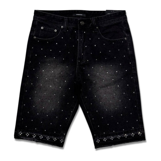 Kindred Rhinestone Denim Short — Black Wash — Kindred — view 2