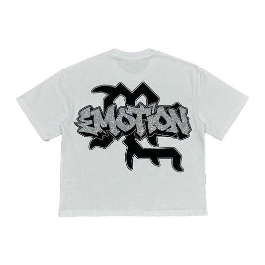 Mixed Emotion "Airborne" Rhinestone Tee — White — back