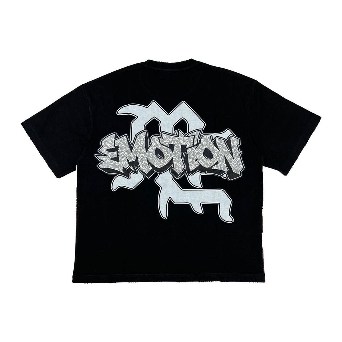 Mixed Emotion "Angel Whispers" Rhinestone Tee — Black — back