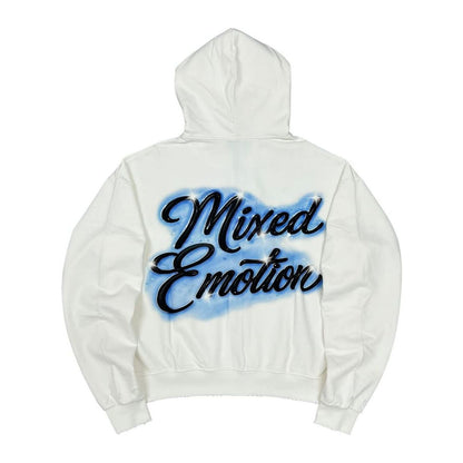 Mixed Emotion "Cupids Arrow" Zip-Up Hoodie — White — back