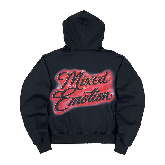 Mixed Emotion "Unveiled" Zip-Up Hoodie — Black — back