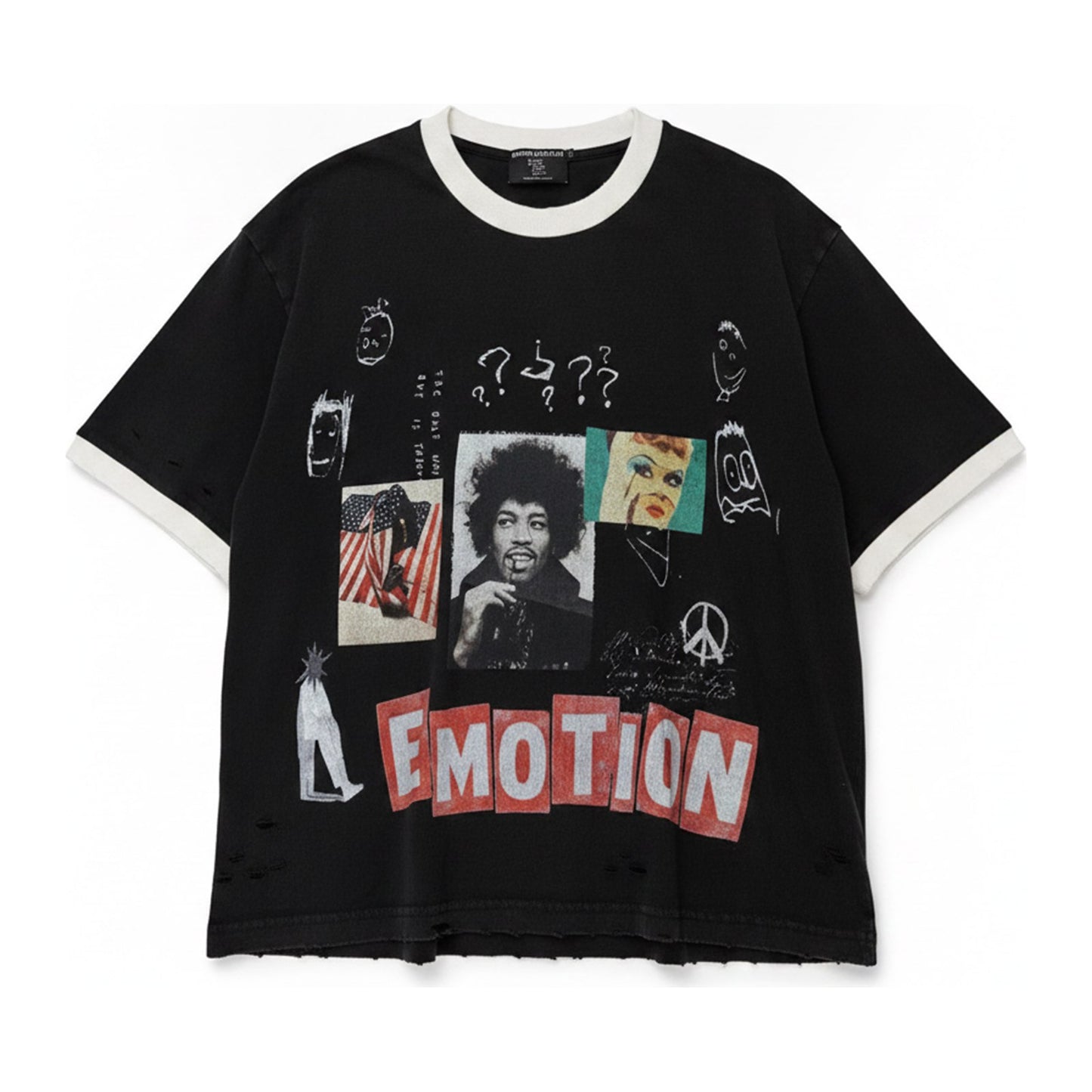 Mixed Emotion "Emotion Lives Forever" Tee — Black Wash - ghost mannequin
