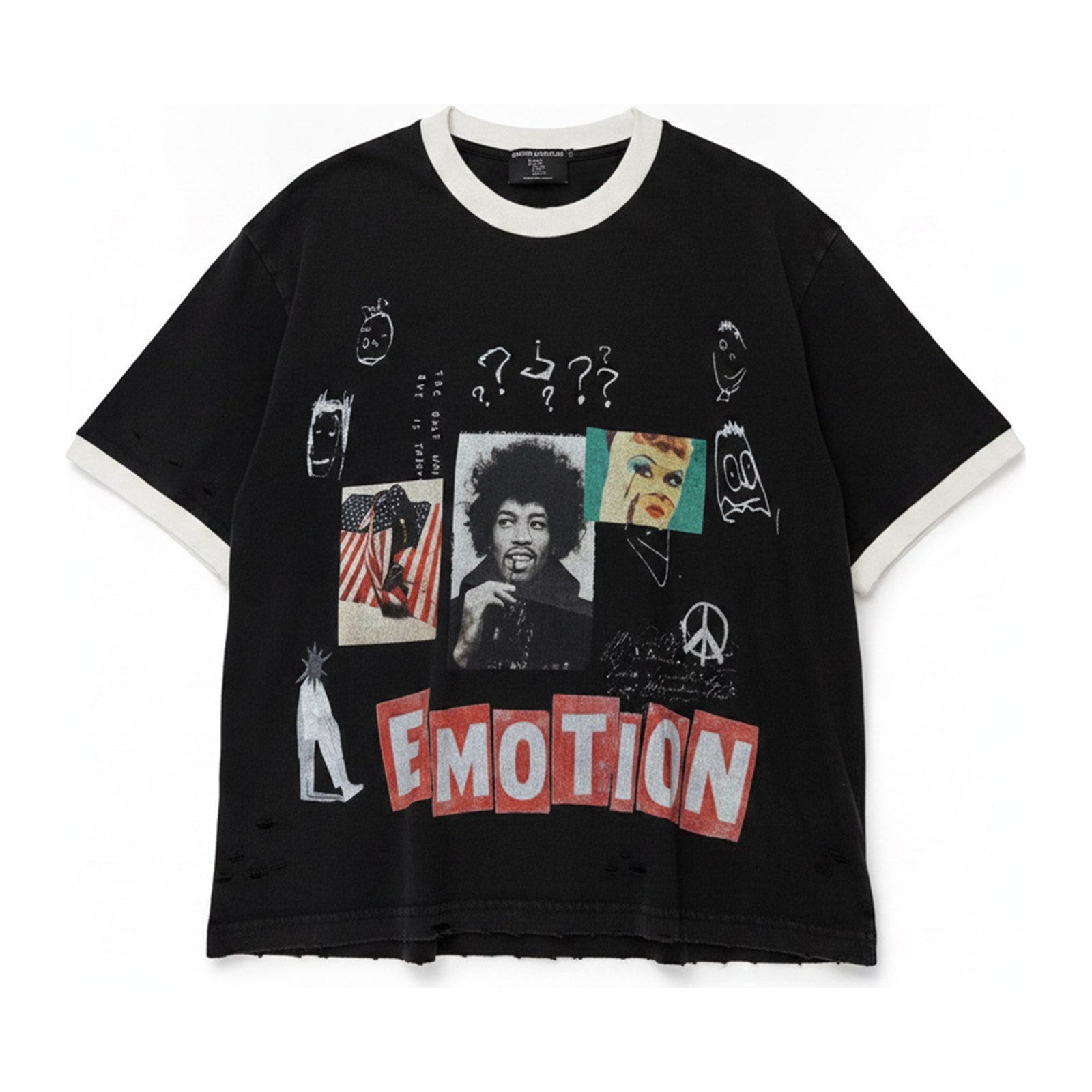 Mixed Emotion "Emotion Lives Forever" Tee — Black Wash - ghost mannequin