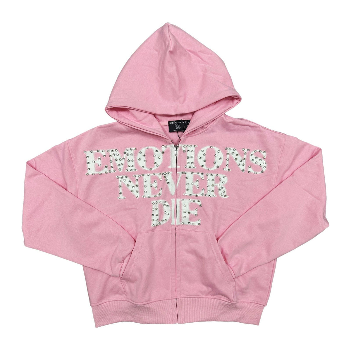 Mixed Emotion Never Dies Pink Hoodie — Mixed Emotion — view 2