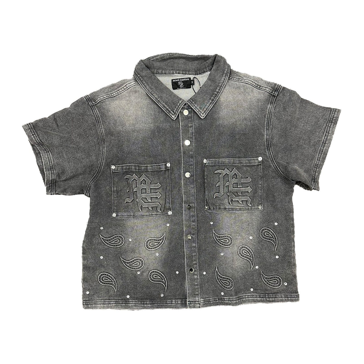 Mixed Emotion Jean Shirt — Grey — Mixed Emotion — view 2