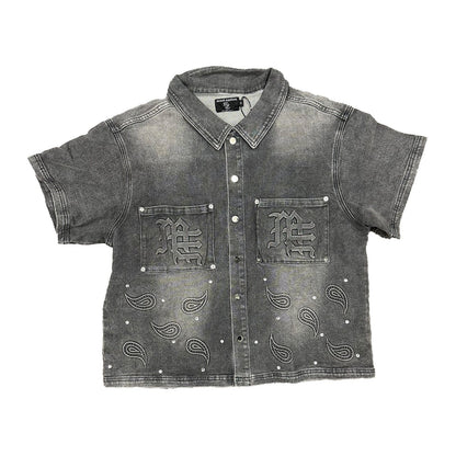 Mixed Emotion Jean Shirt — Grey — Mixed Emotion — view 2