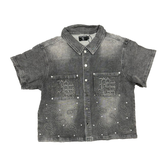 Mixed Emotion Jean Shirt — Grey — Mixed Emotion — view 2