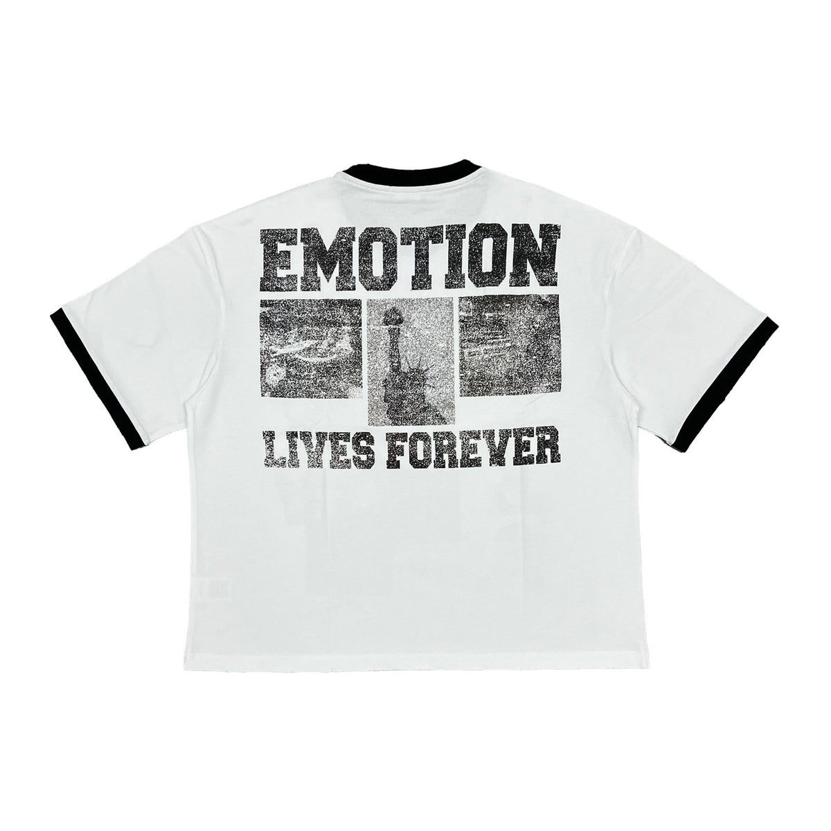 Mixed Emotion "Lives Forever" Ringer Tee — White/Navy — Mixed Emotion — view 3