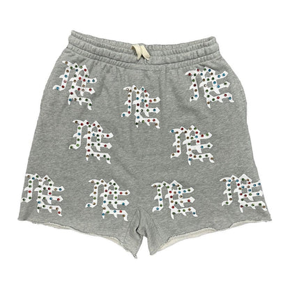 Mixed Emotion MF Rhinestone Shorts — Grey — Mixed Emotion — view 2