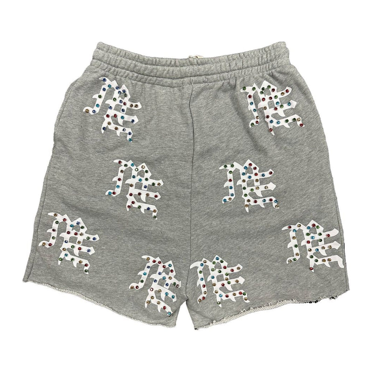Mixed Emotion MF Rhinestone Shorts — Grey — Mixed Emotion — view 3
