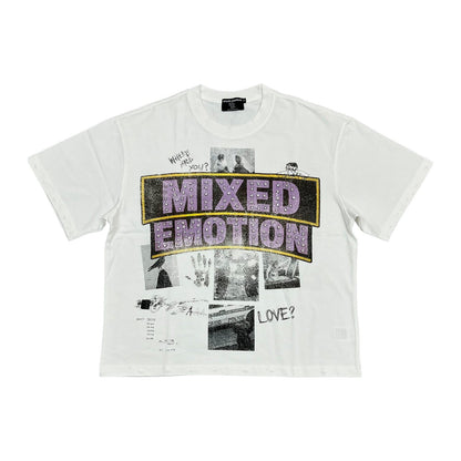 Mixed Emotion "Where Are You" Box Logo Tee — White — Mixed Emotion — view 3