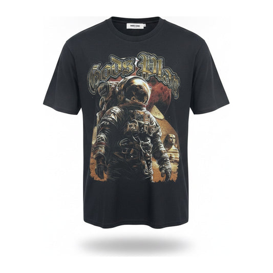 MND GMZ DNA "God's Plan" Astronaut Tee — Black - ghost mannequin