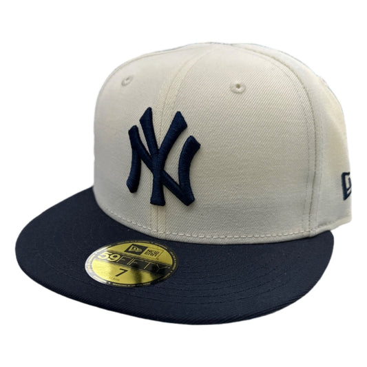 New Era New York Yankees 59FIFTY Fitted — Chrome White/Navy