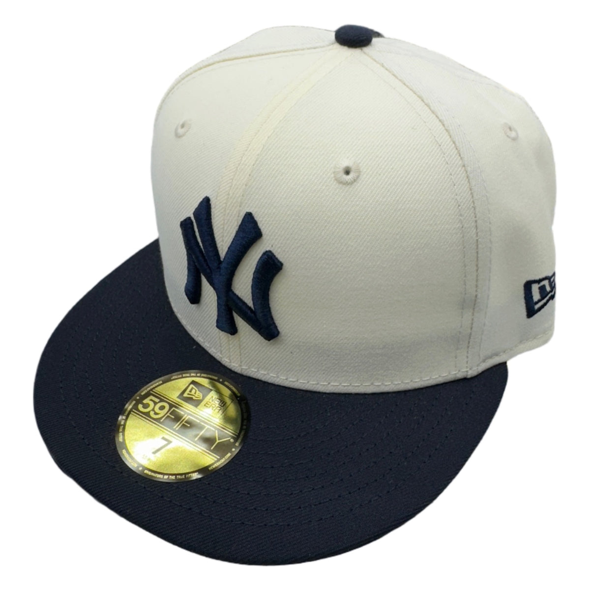 New Era New York Yankees 59FIFTY Fitted — Chrome White/Navy — view 2