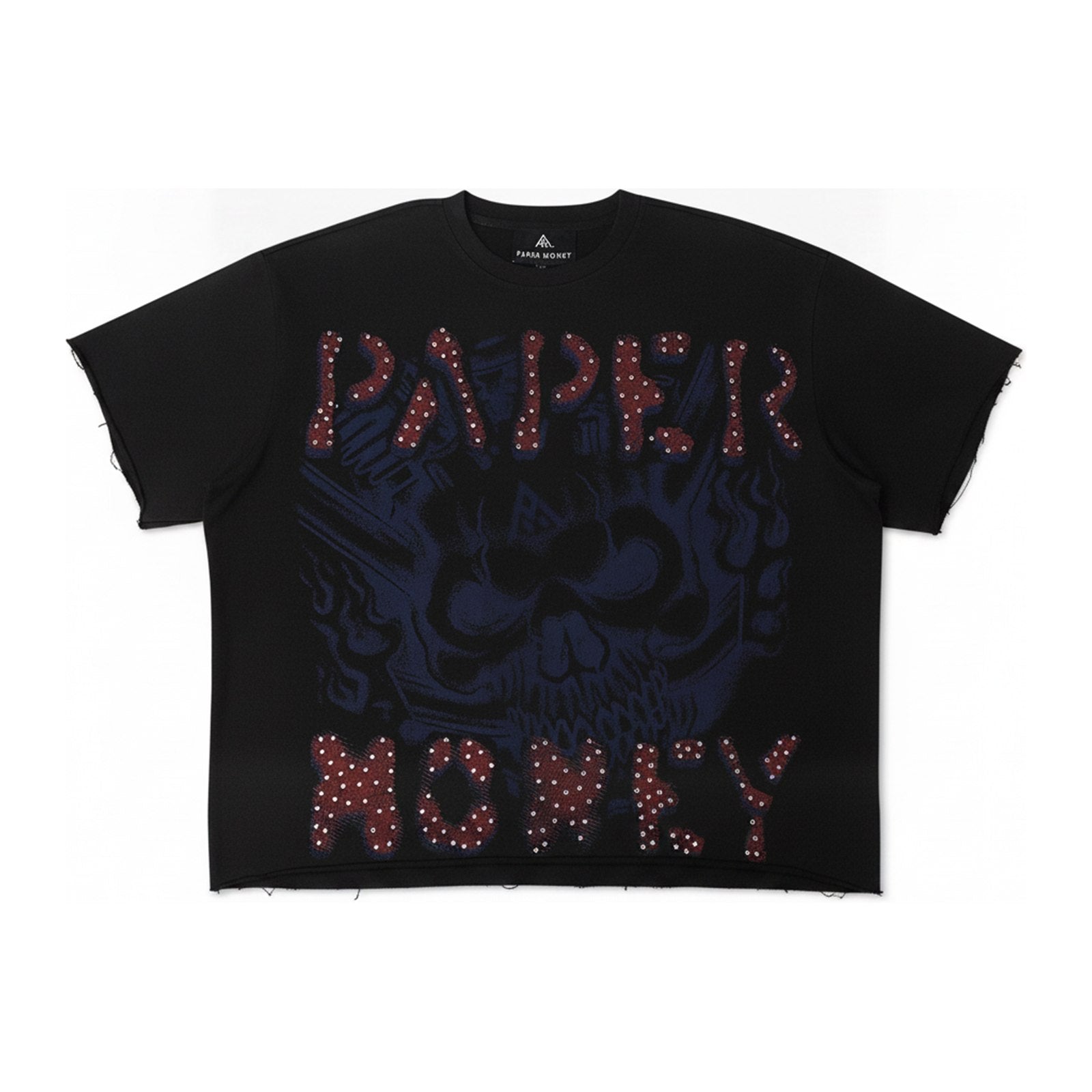 Paper Money "Rags to Riches" Skull Tee — Black Wash - ghost mannequin
