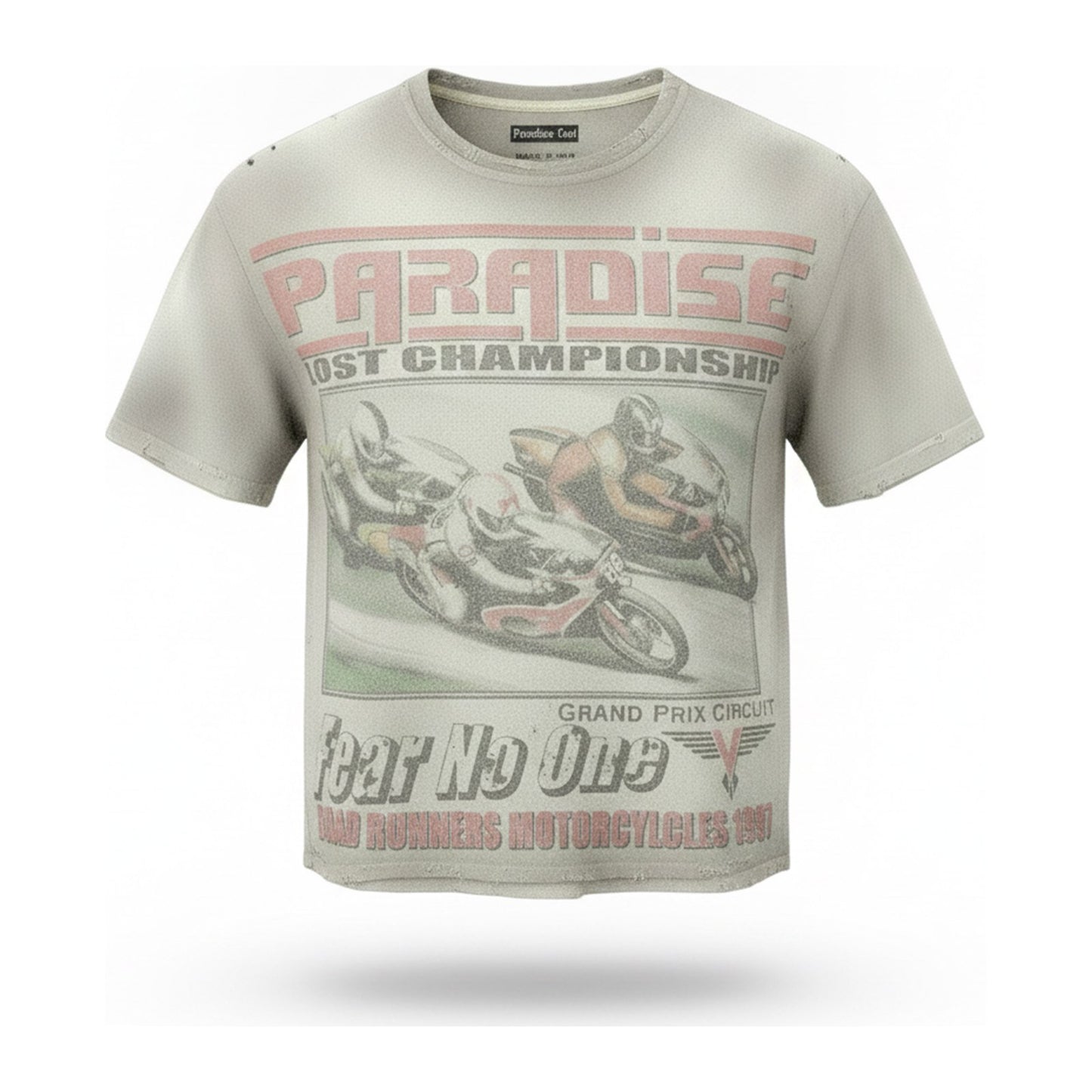 Paradise Lost "Fear No One" Grand Prix Tee — Tan - ghost mannequin