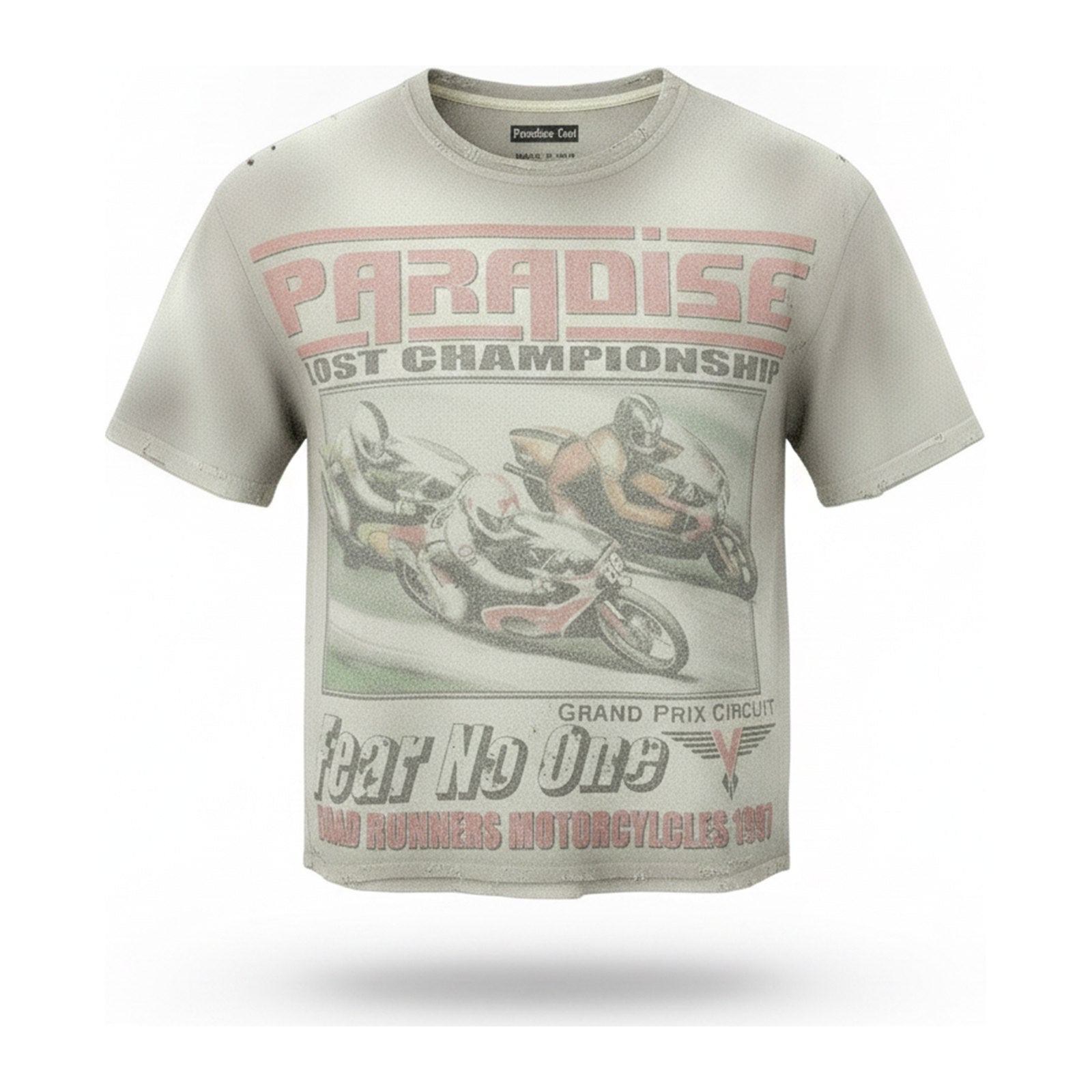 Paradise Lost "Fear No One" Grand Prix Tee — Tan - ghost mannequin